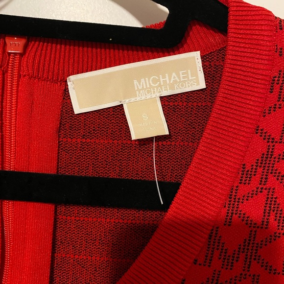 NWOT Michael Kors Logo Jacquard Sweater Dress - Picture 4 of 4